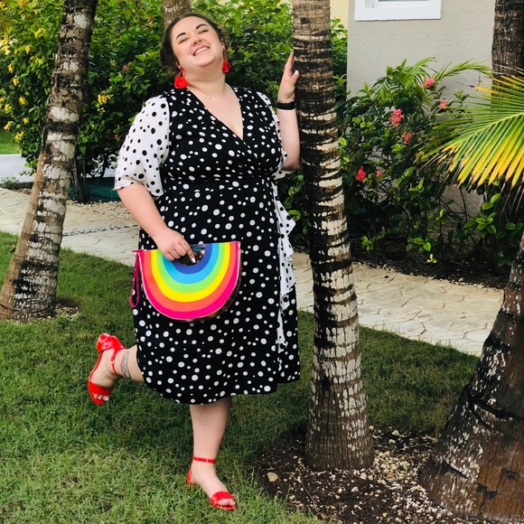 ASOS Curve Dresses & Skirts - ASOS Polka Dot Wrap Dress